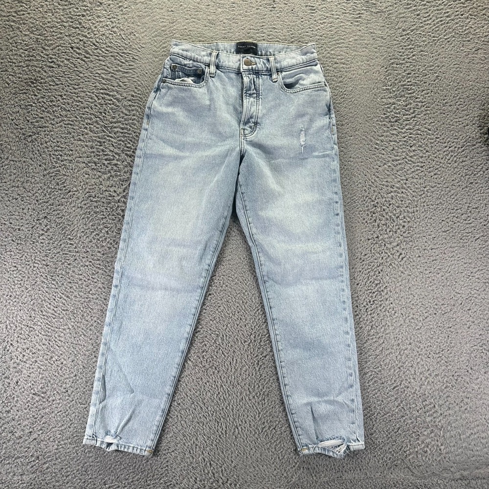 Lucky Brand Jeans Women's 2 Blue Cotton Denim Tapered Leg Button-Fly Stretch